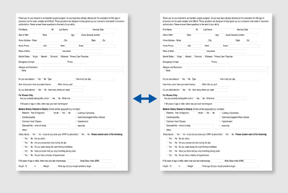 Our Submitted Patient Forms are Duplicates of Your Existing Forms